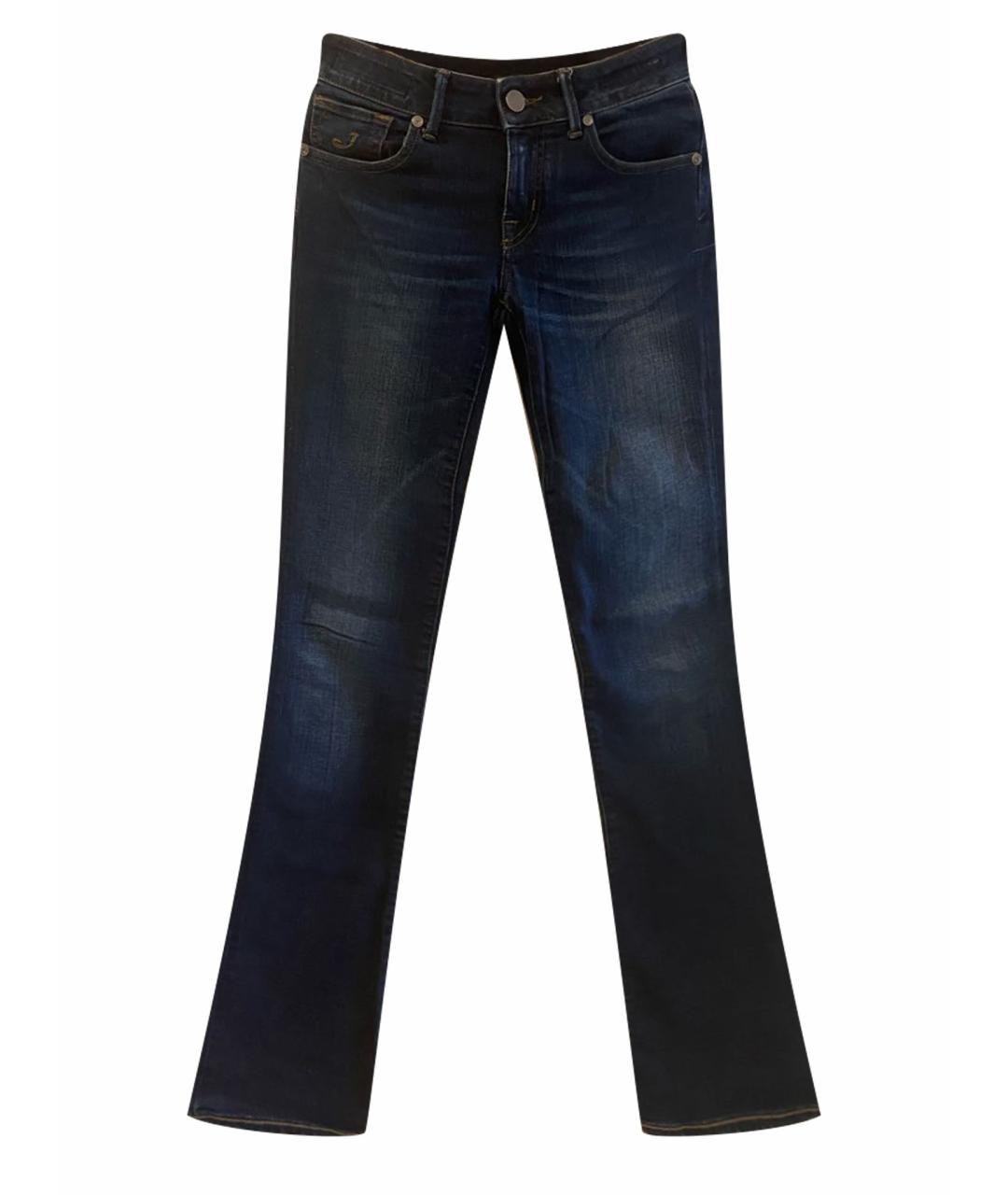 JACOB COHEN Темно-синие хлопко-эластановые джинсы клеш, фото 1
