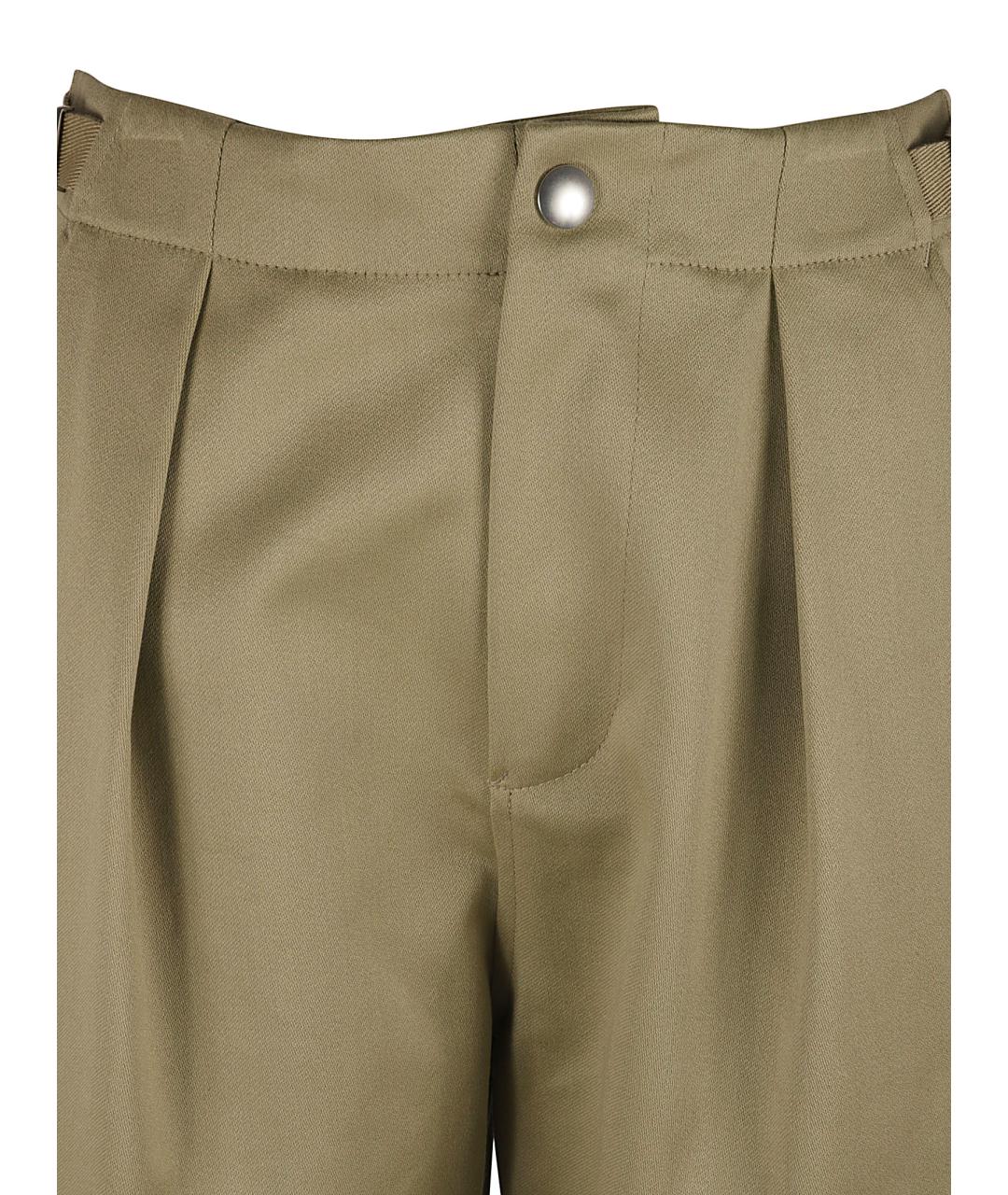 BURBERRY Бежевые хлопковые прямые брюки, фото 3