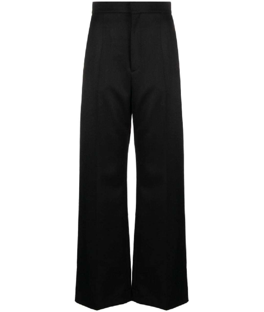 LOEWE Черные шерстяные прямые брюки, фото 1