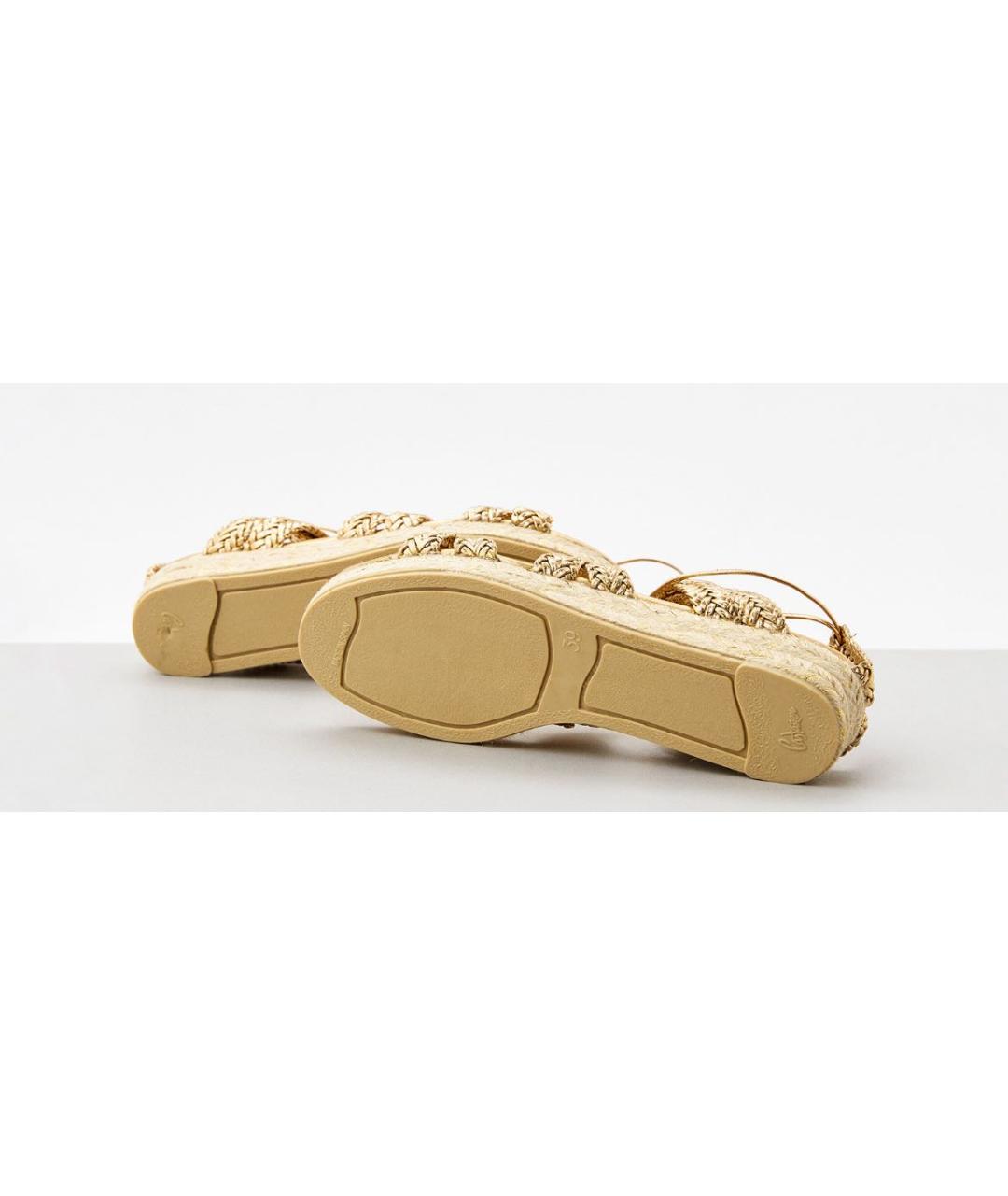 CASTANER Золотые кожаные сандалии, фото 5