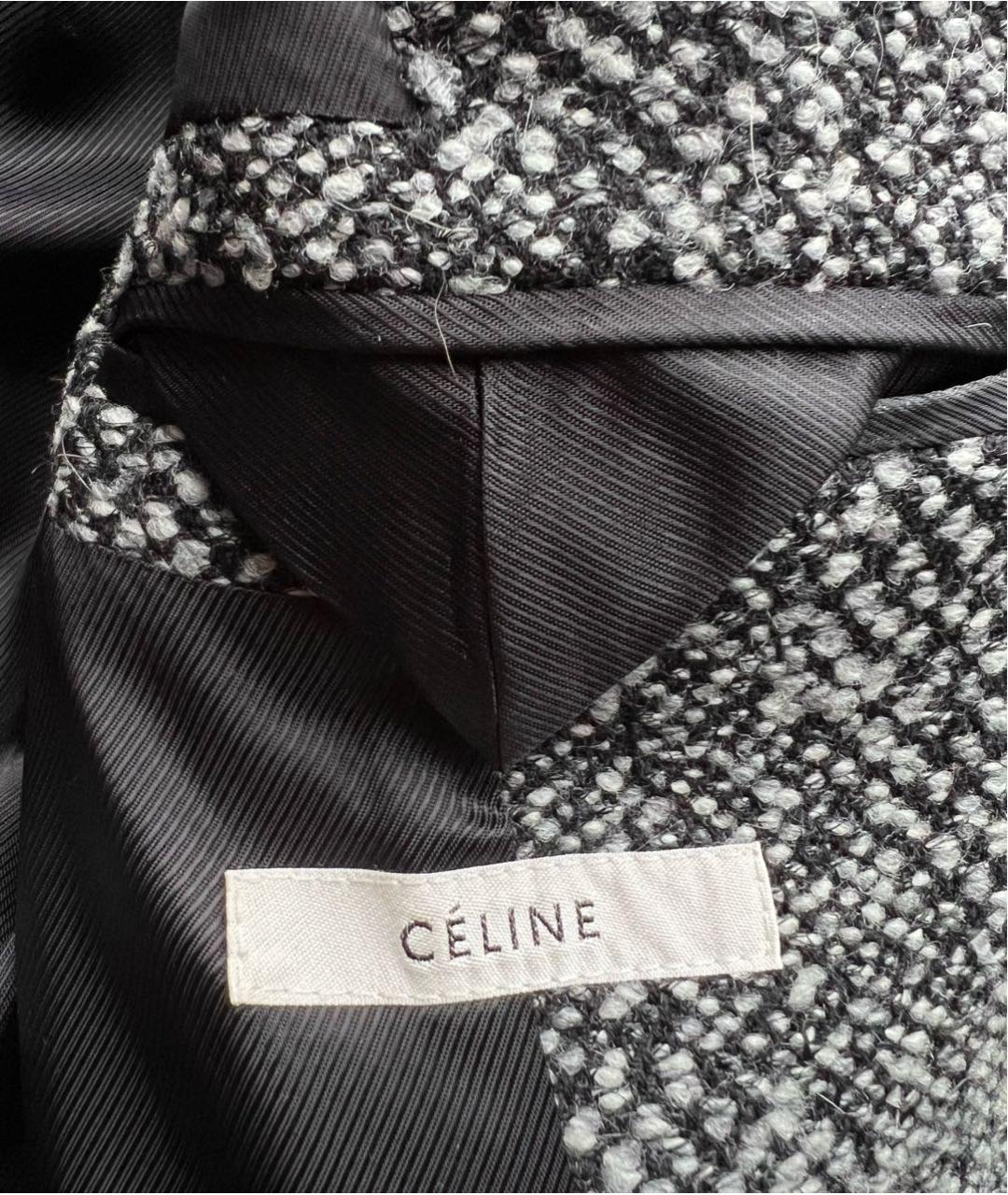 CELINE PRE-OWNED Антрацитовое шерстяное пальто, фото 4