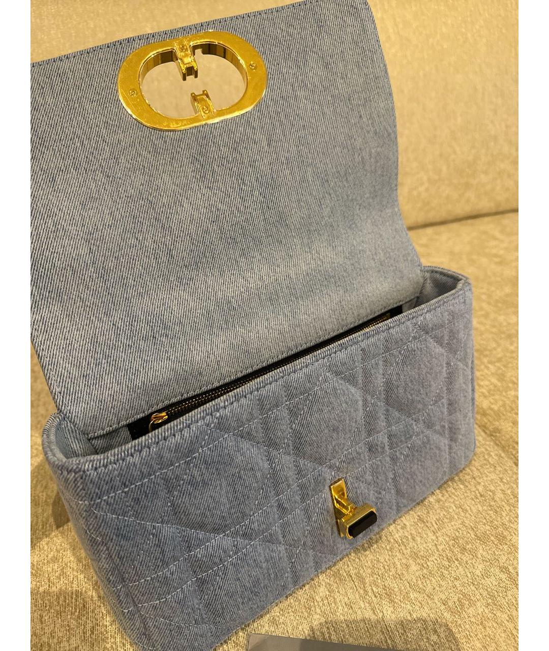 CHRISTIAN DIOR PRE-OWNED Голубая тканевая сумка через плечо, фото 4