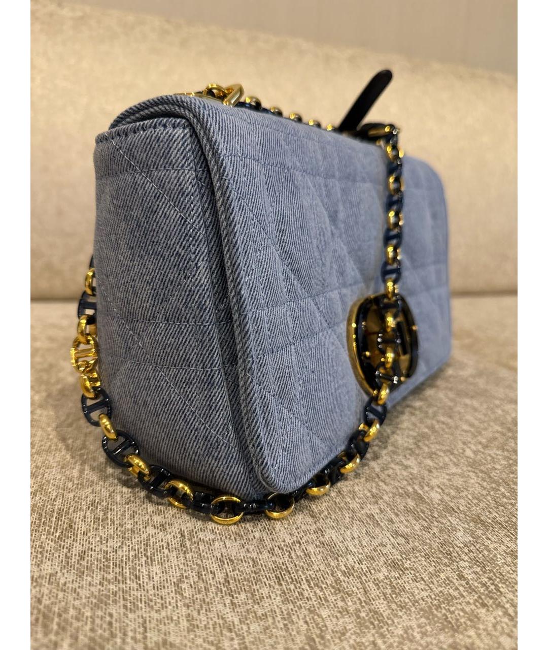 CHRISTIAN DIOR PRE-OWNED Голубая тканевая сумка через плечо, фото 3