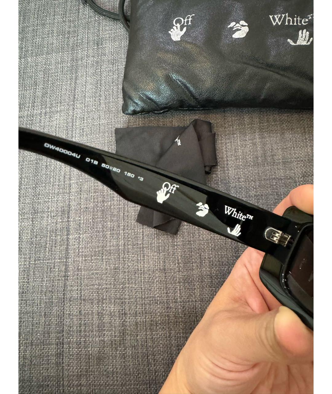 OFF-WHITE Черные пластиковые солнцезащитные очки, фото 4