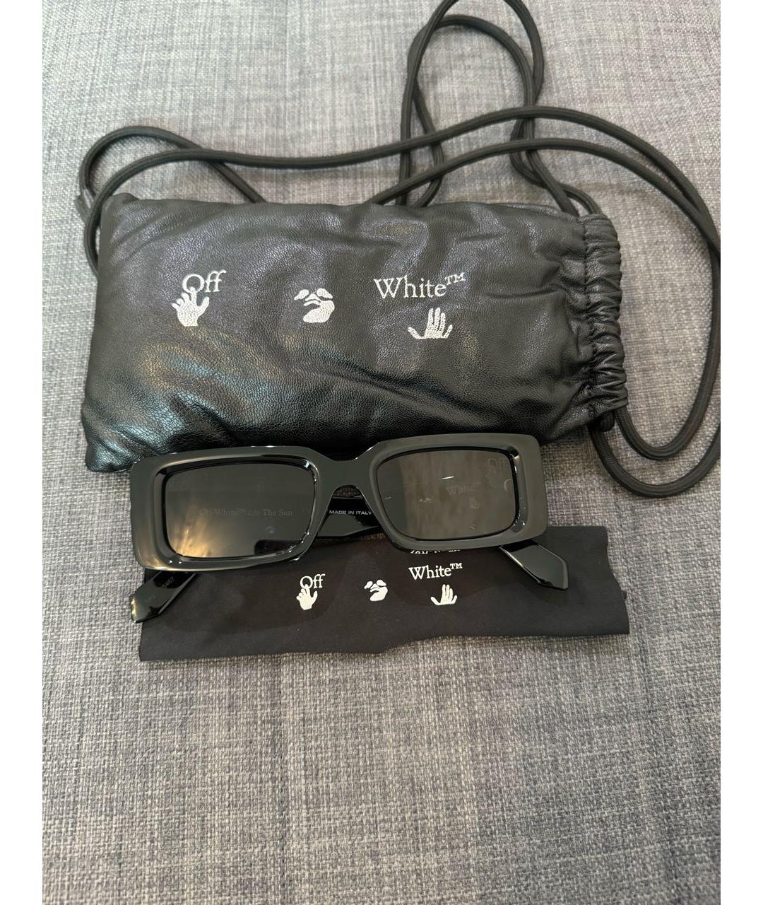 OFF-WHITE Черные пластиковые солнцезащитные очки, фото 2