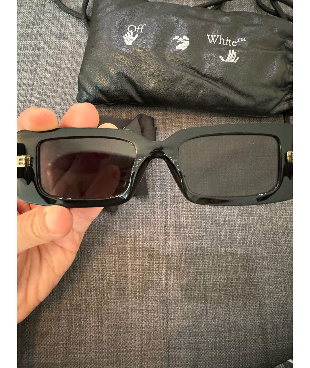OFF-WHITE Черные пластиковые солнцезащитные очки, фото 8
