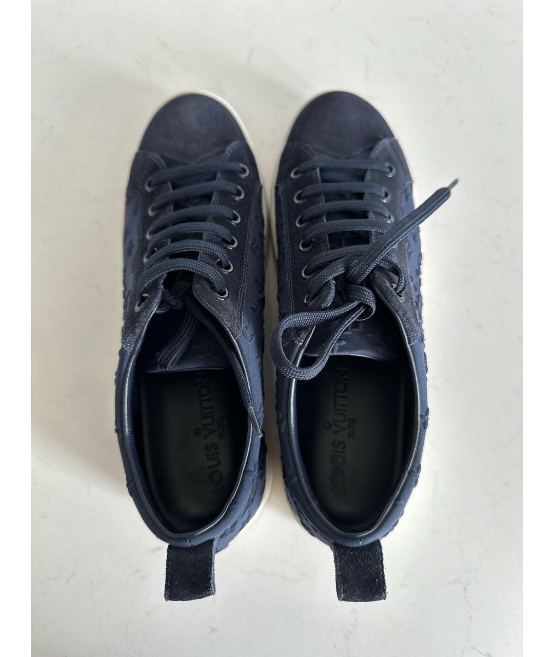 LOUIS VUITTON PRE-OWNED Темно-синие замшевые кроссовки, фото 3