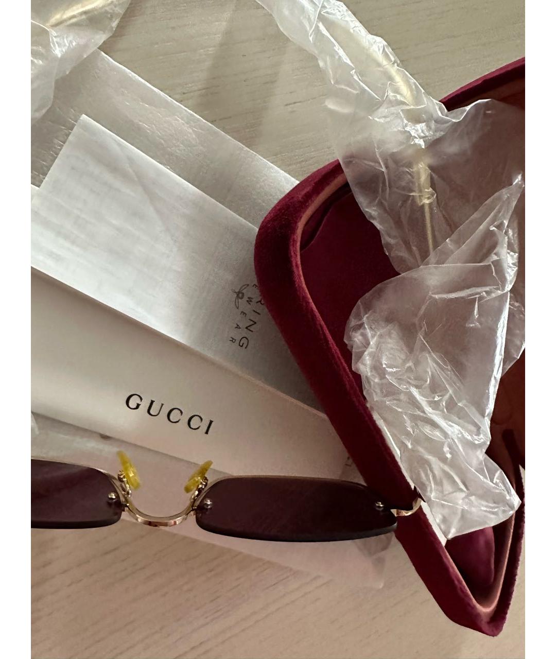 GUCCI Розовые металлические солнцезащитные очки, фото 4