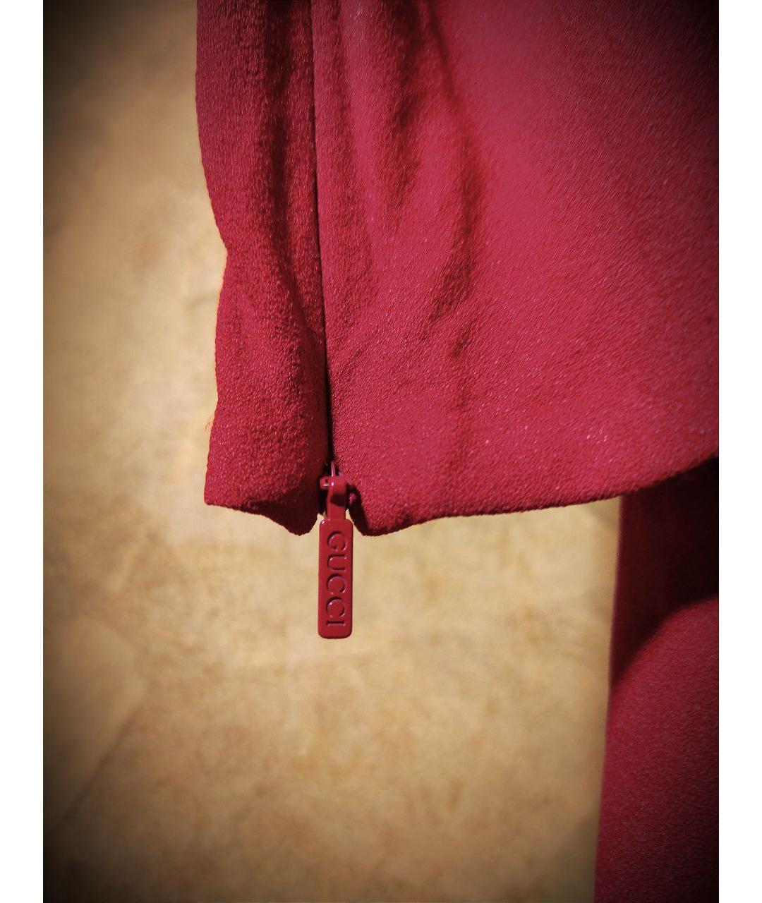GUCCI Бордовое ацетатное повседневное платье, фото 6