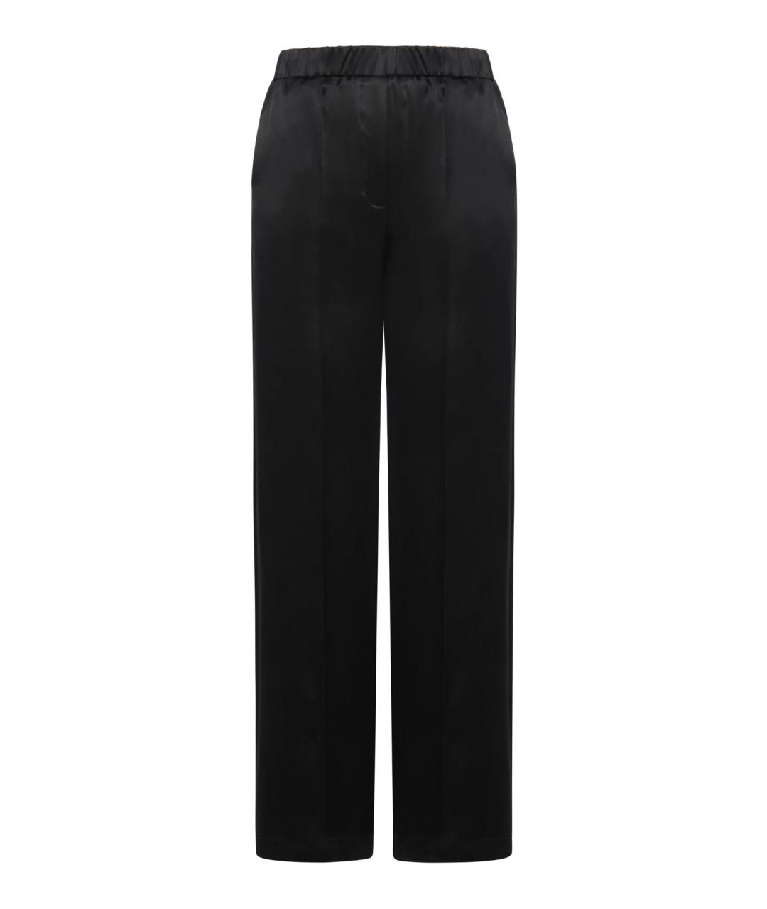 LOEWE Черные шелковые прямые брюки, фото 1