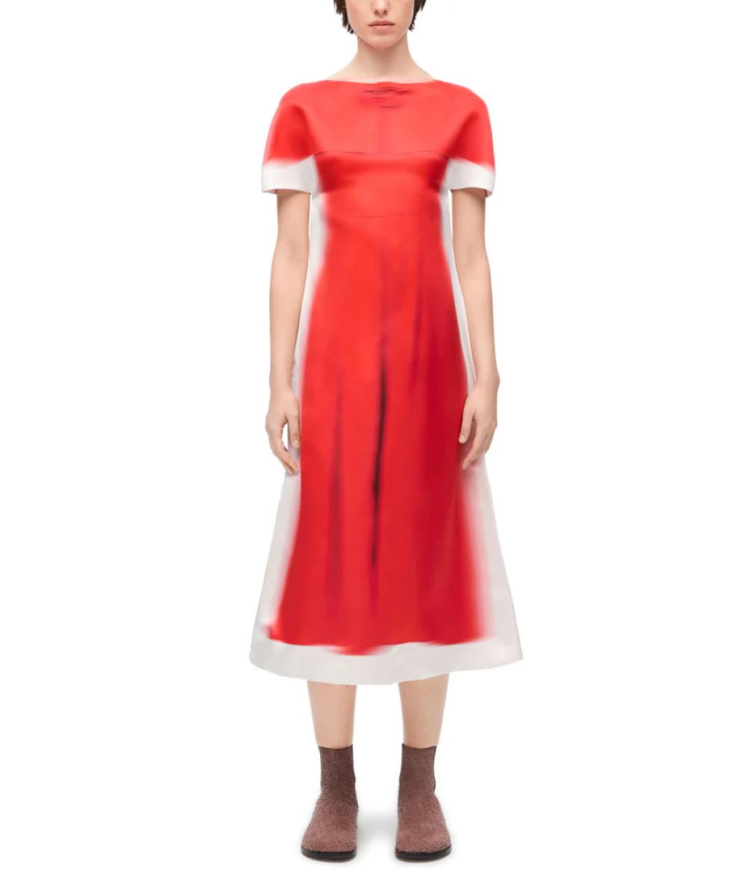 LOEWE Красное шелковое платье, фото 2