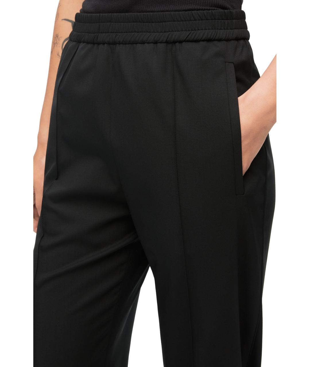 LOEWE Черные шерстяные прямые брюки, фото 4