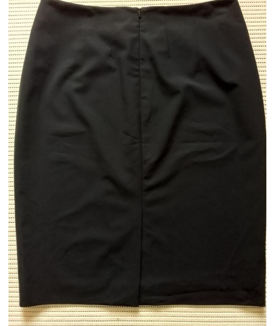 HUGO BOSS Антрацитовая шерстяная юбка миди, фото 2