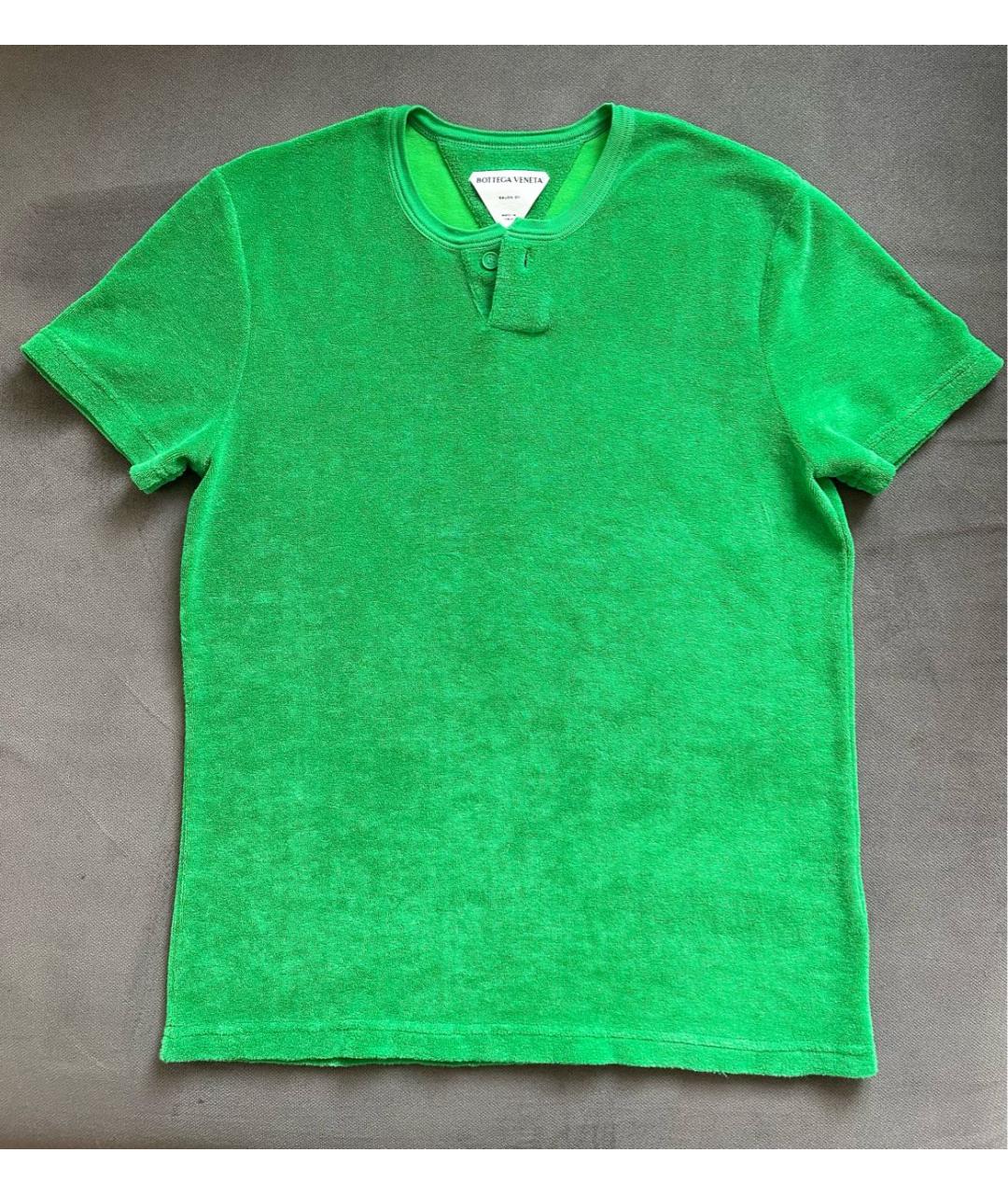 BOTTEGA VENETA Зеленая хлопко-эластановая футболка, фото 8