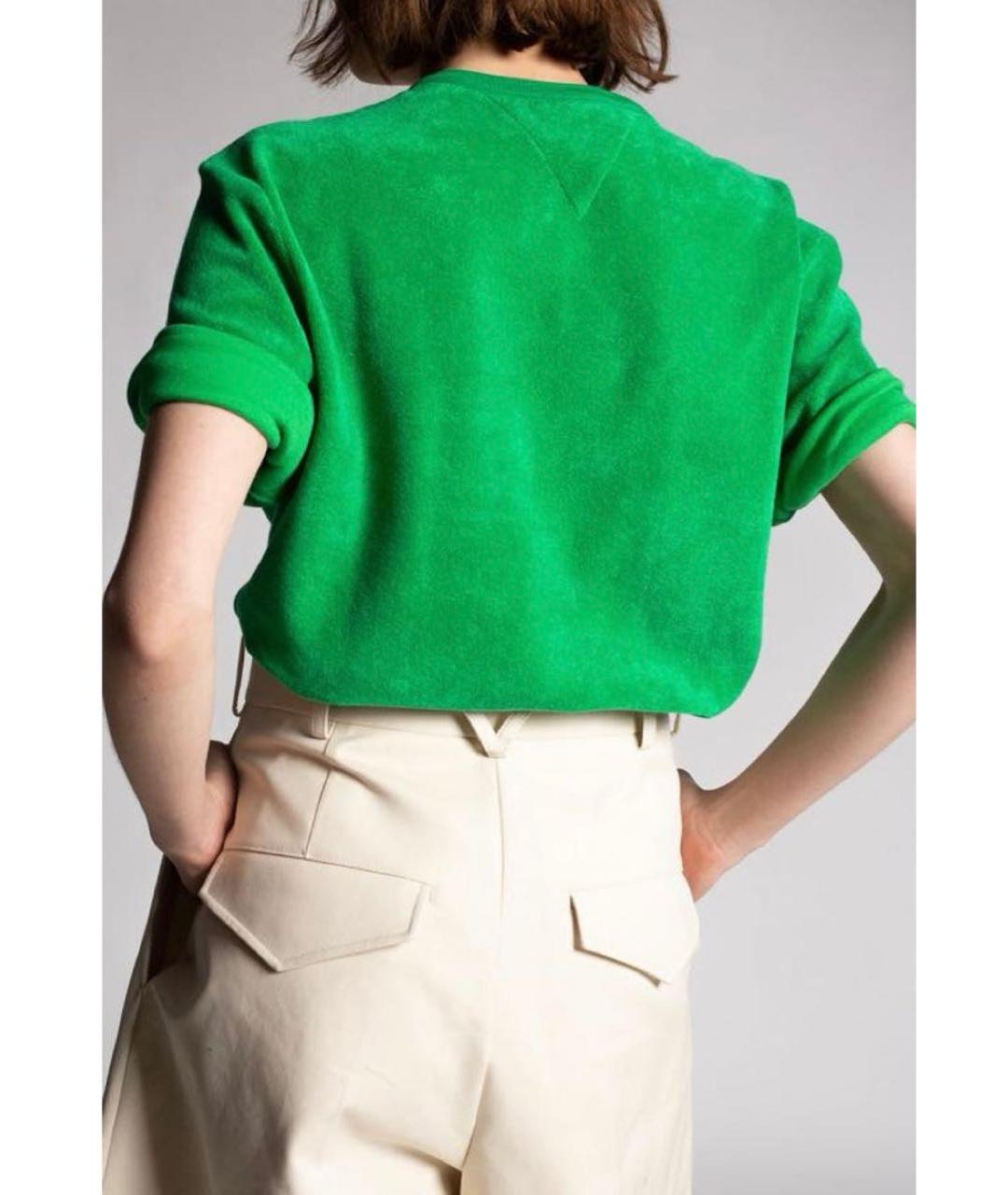 BOTTEGA VENETA Зеленая хлопко-эластановая футболка, фото 6