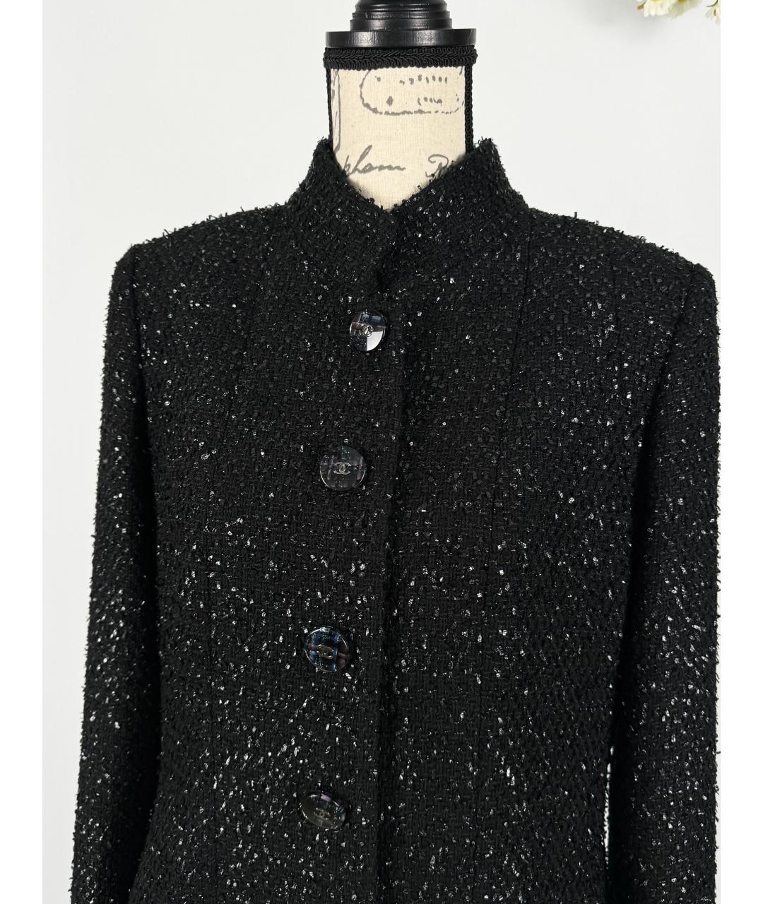 CHANEL PRE-OWNED Черный твидовый жакет/пиджак, фото 6