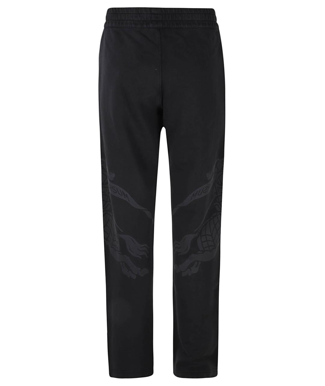 BURBERRY Черные хлопковые прямые брюки, фото 2