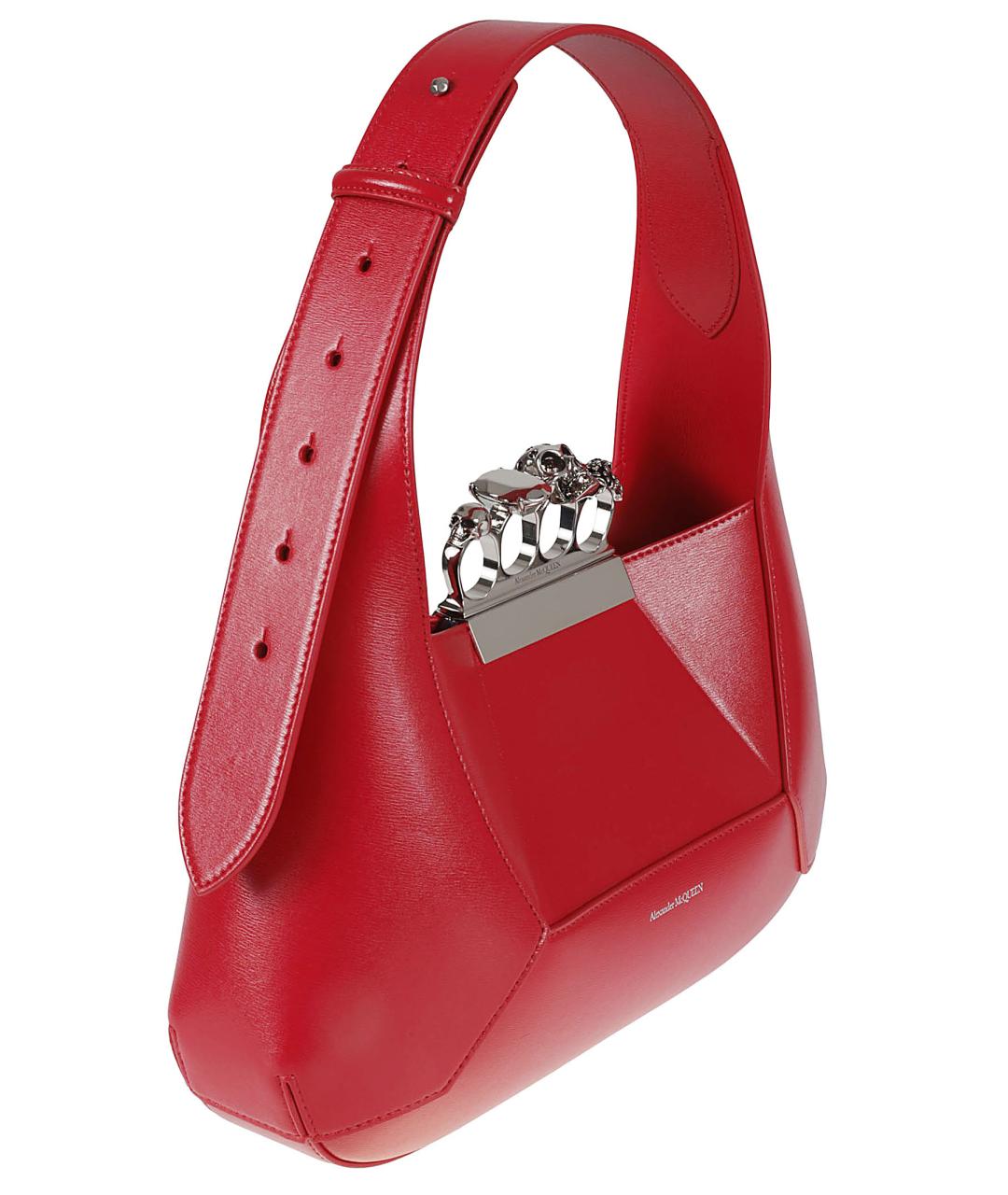 ALEXANDER MCQUEEN Красная кожаная сумка с короткими ручками, фото 3