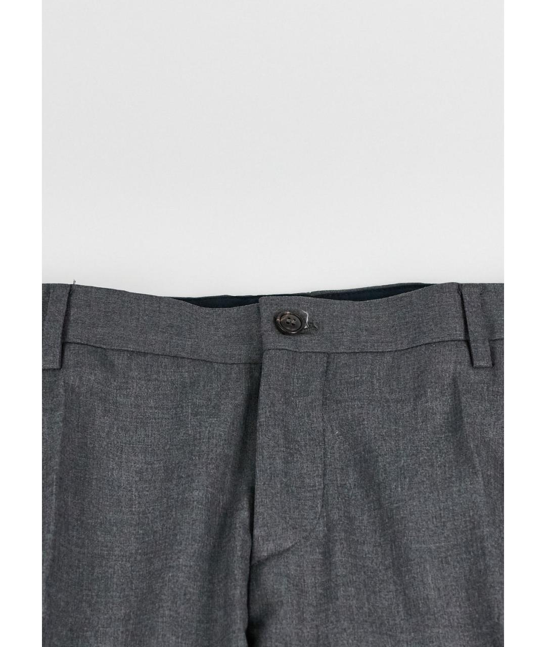 GIORGIO ARMANI Серые полиэстеровые классические брюки, фото 4