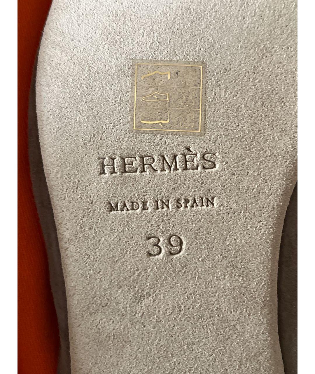 HERMES PRE-OWNED Коричневые замшевые мюли, фото 5