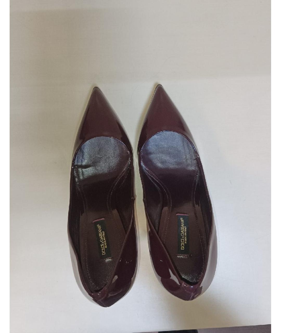 DOLCE&GABBANA Бордовые туфли из лакированной кожи, фото 3
