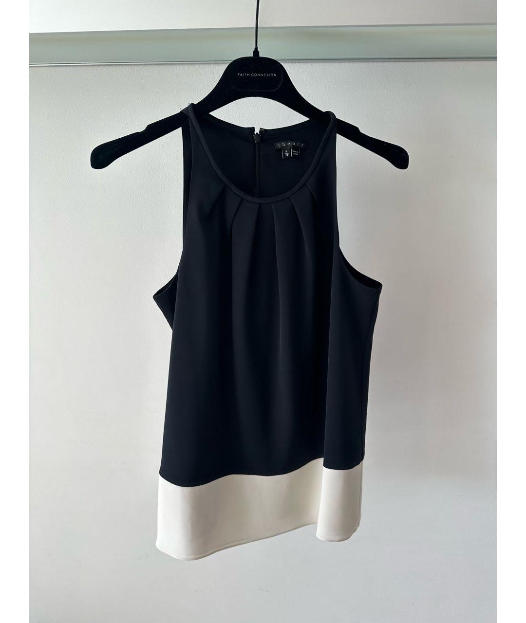 THEORY Черная шелковая блузы, фото 2