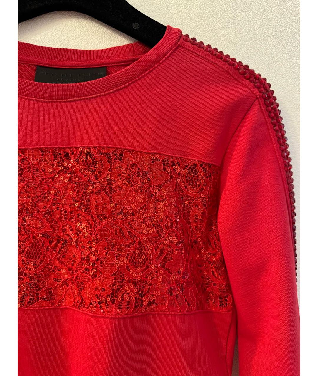 PHILIPP PLEIN Красный хлопковый джемпер / свитер, фото 2