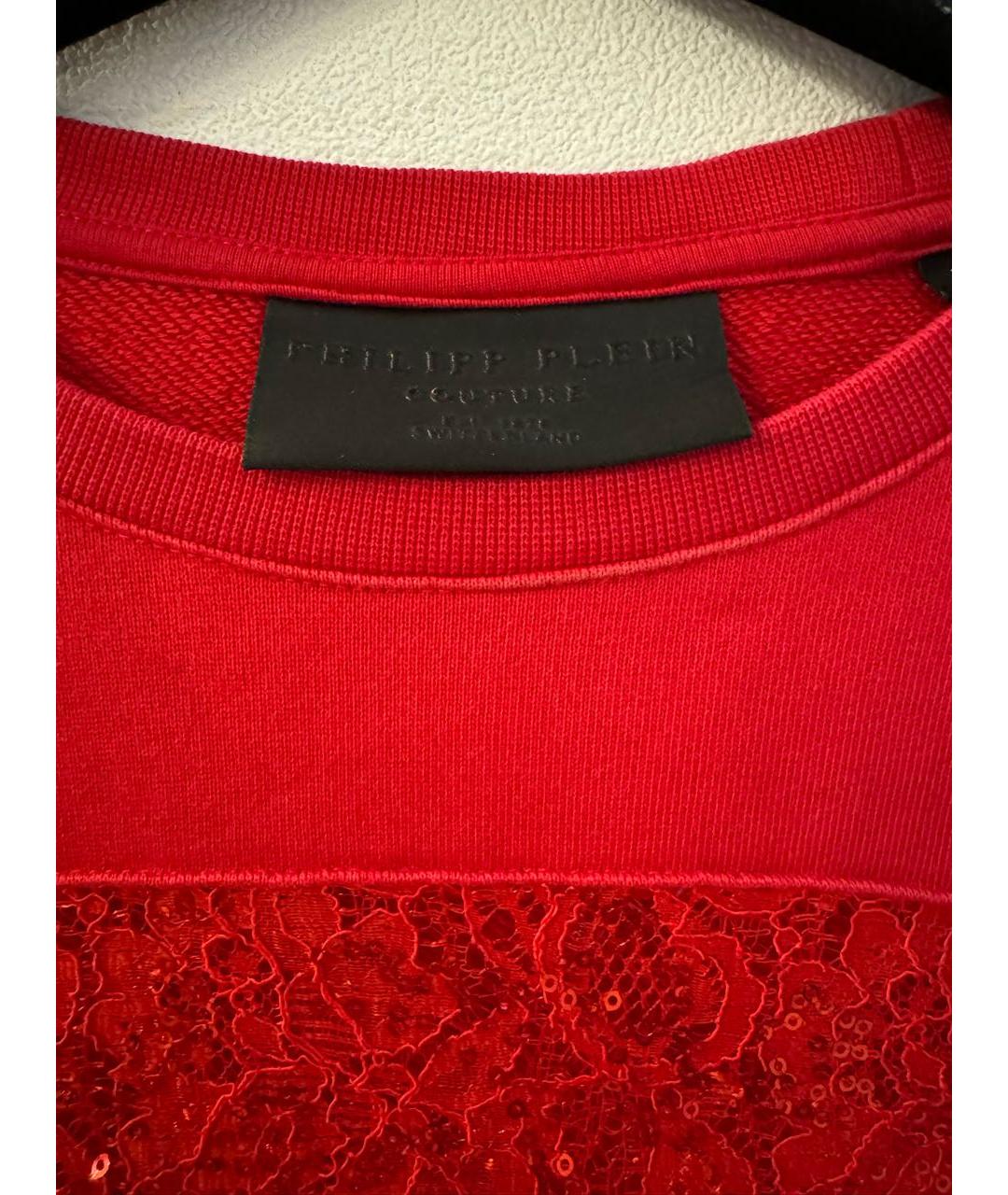 PHILIPP PLEIN Красный хлопковый джемпер / свитер, фото 3