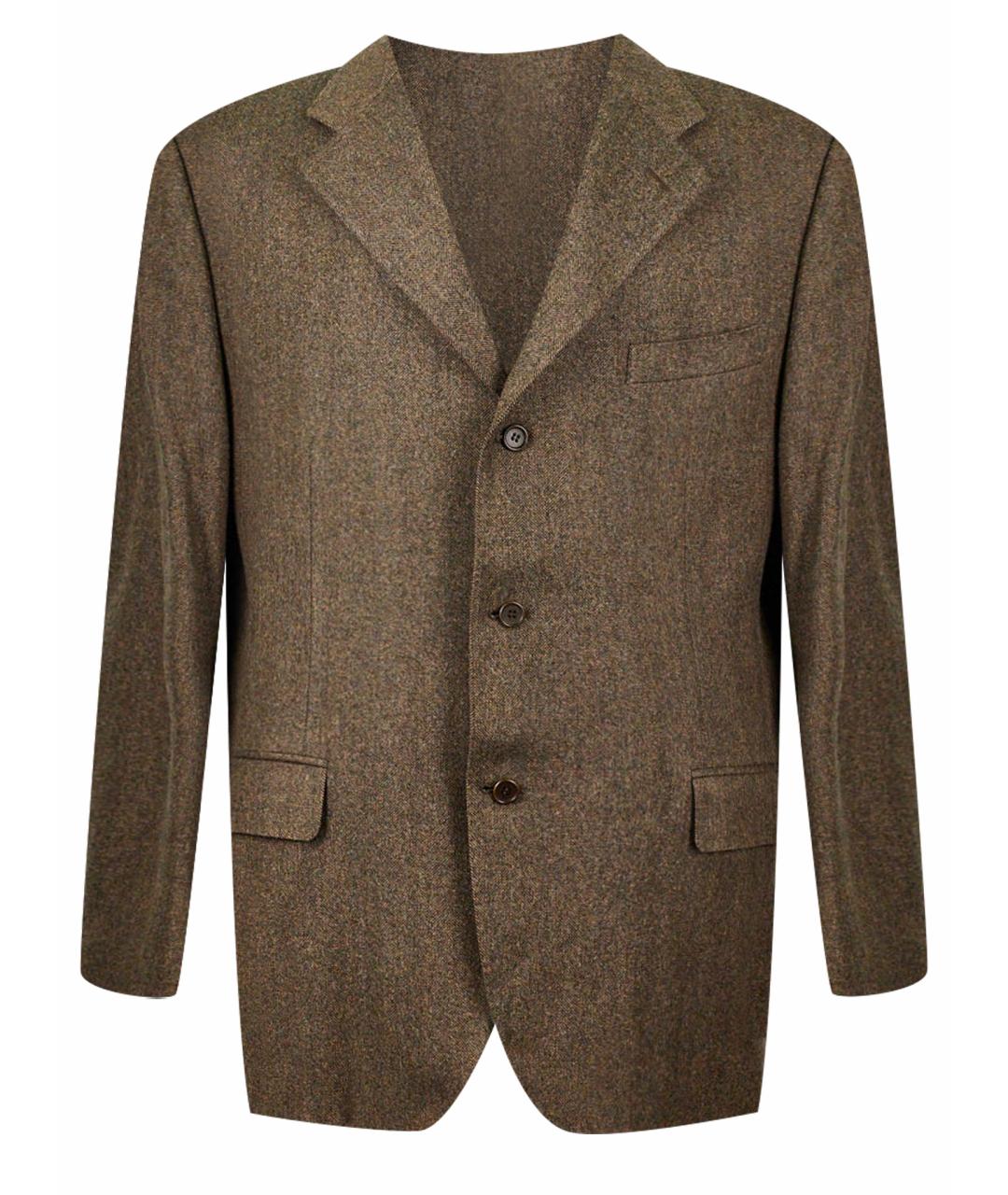 CANALI Коричневый шерстяной пиджак, фото 1