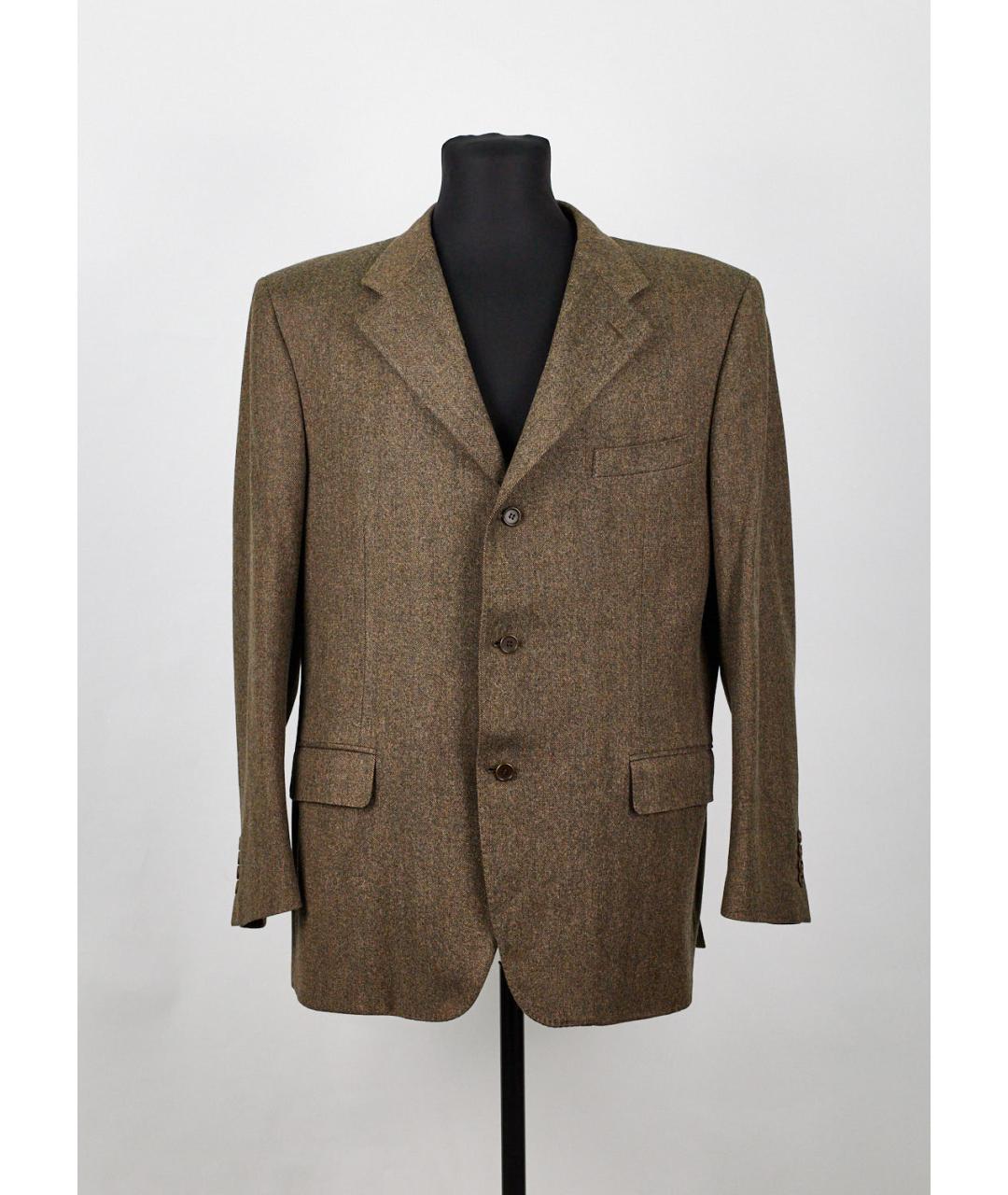 CANALI Коричневый шерстяной пиджак, фото 5