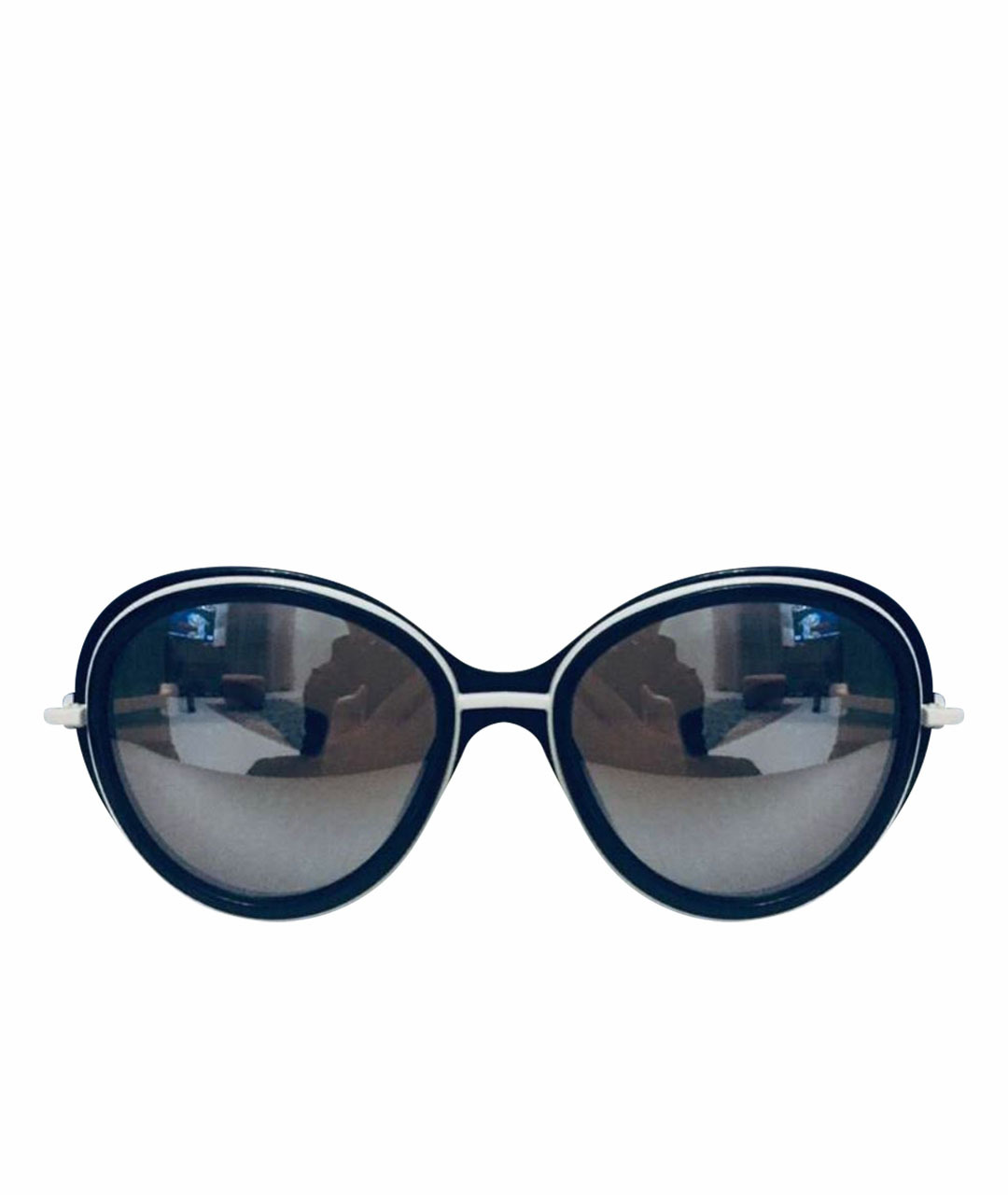 MONCLER GRENOBLE Белые металлические солнцезащитные очки, фото 1
