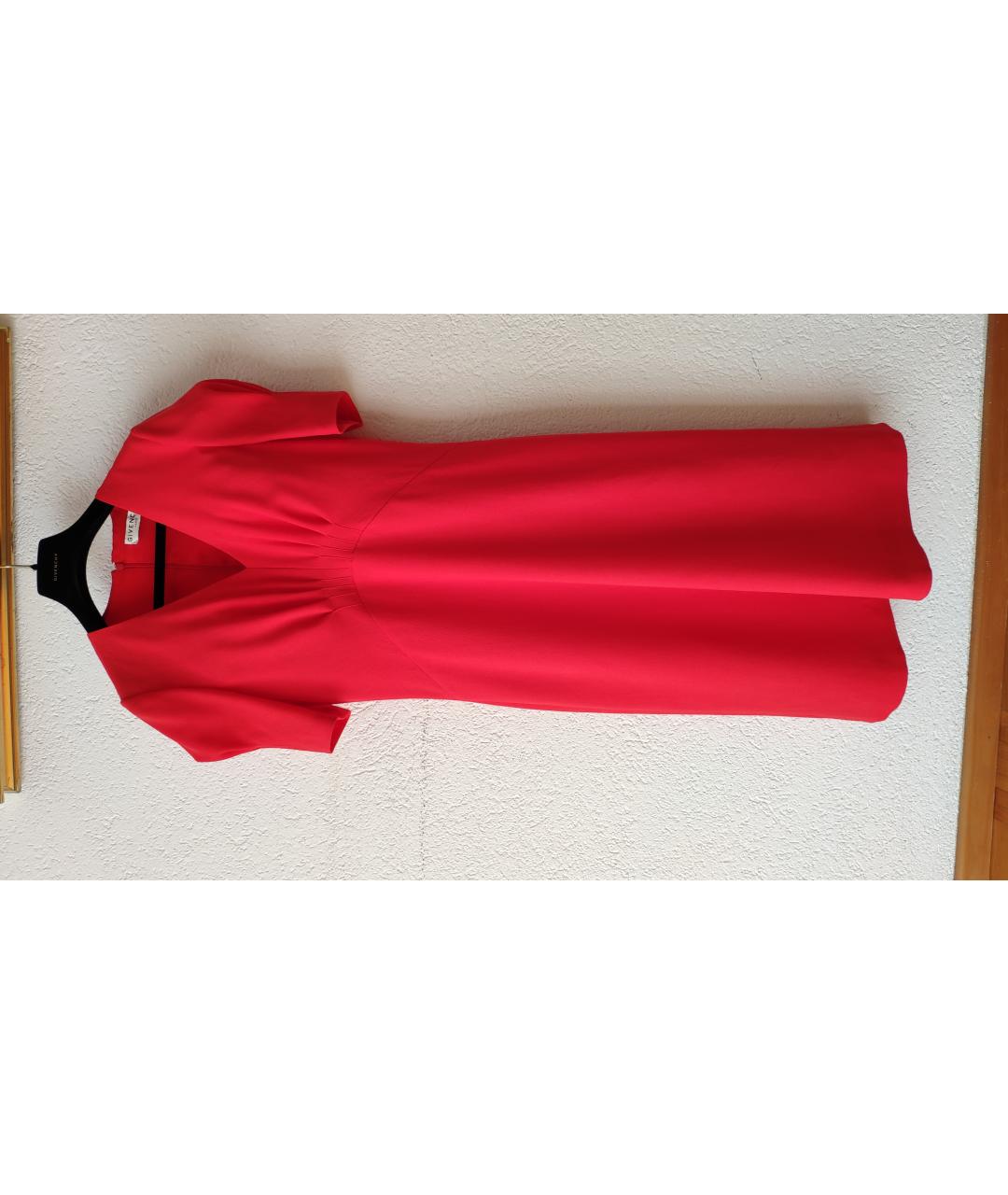 GIVENCHY Красное шерстяное коктейльное платье, фото 7