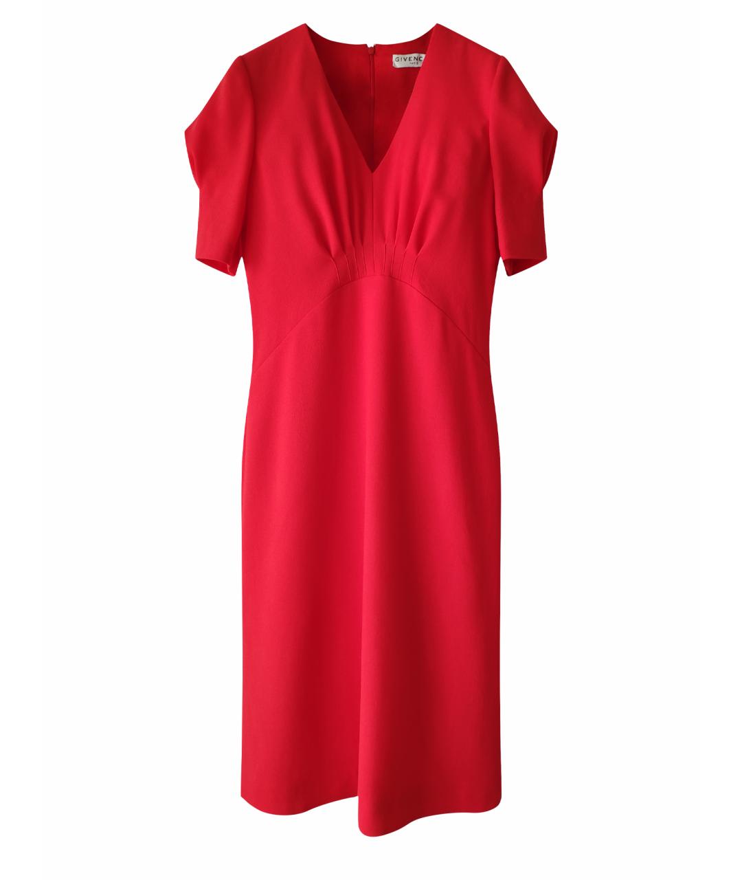 GIVENCHY Красное шерстяное коктейльное платье, фото 1