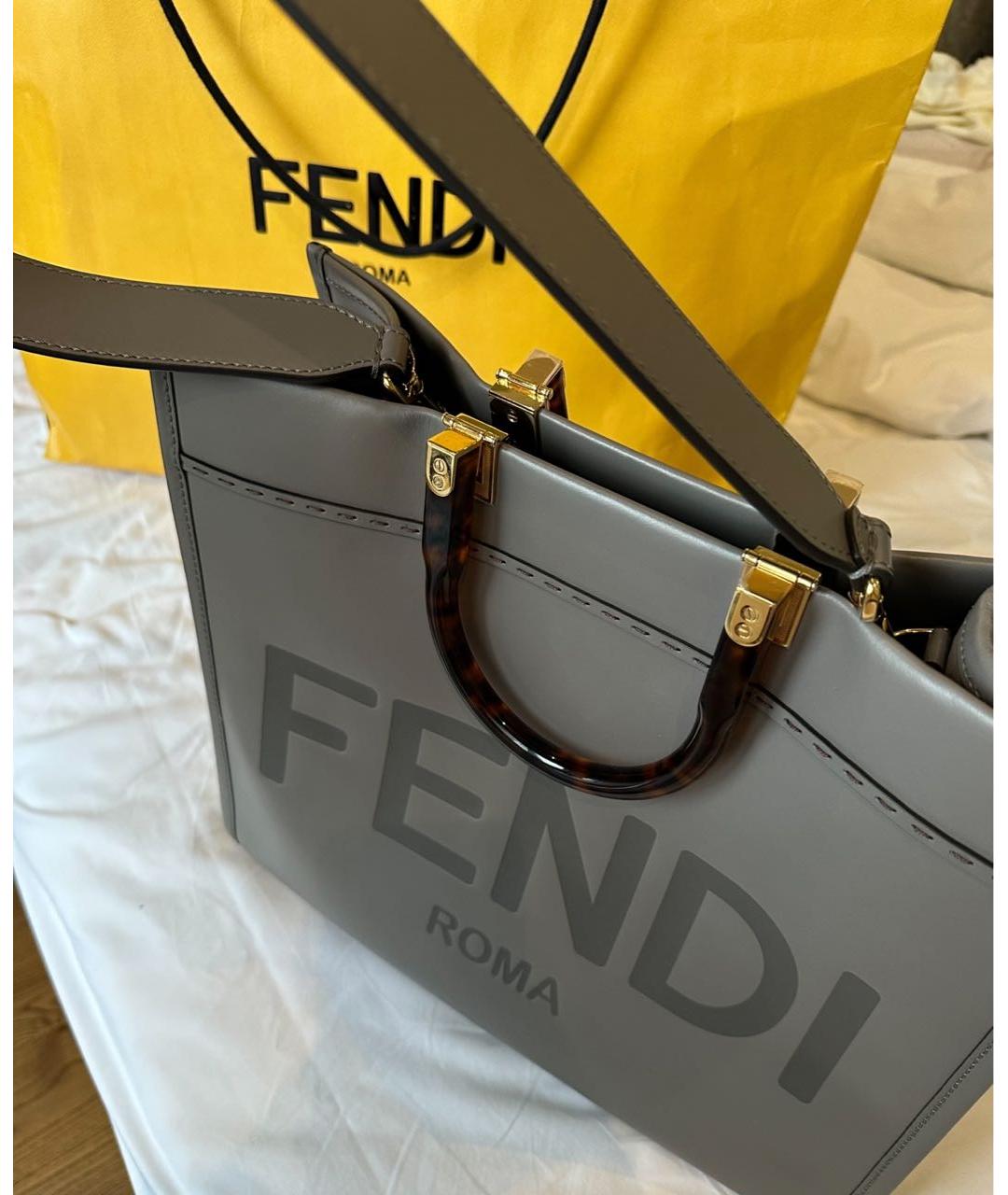 FENDI Кожаная сумка тоут, фото 2