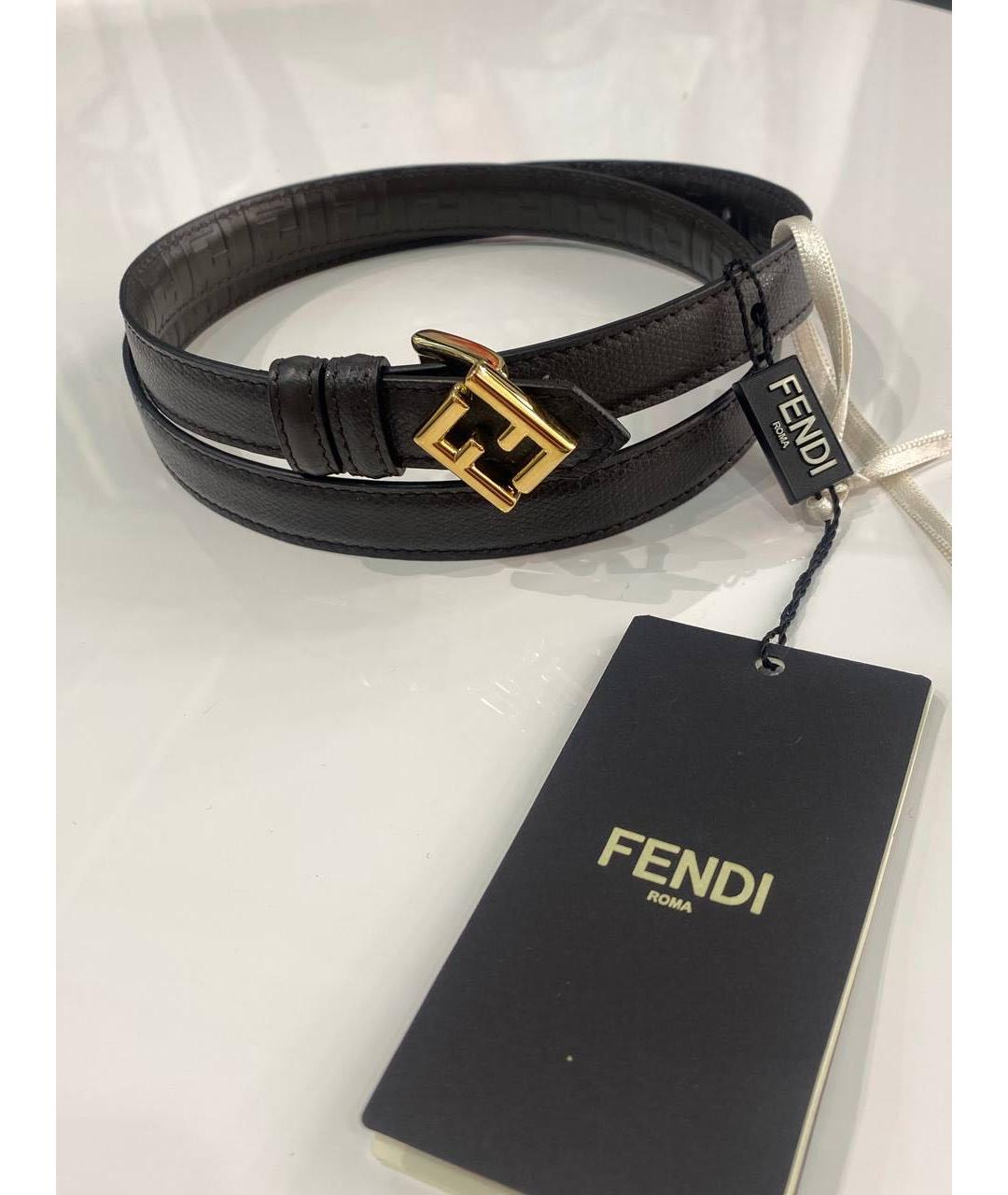 FENDI Коричневый кожаный ремень, фото 6