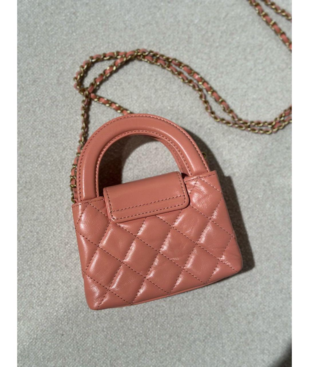 CHANEL PRE-OWNED Розовая кожаная сумка с короткими ручками, фото 2