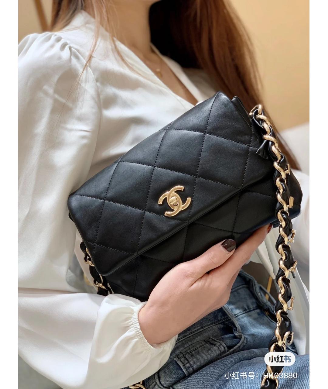 CHANEL PRE-OWNED Черная кожаная сумка через плечо, фото 6