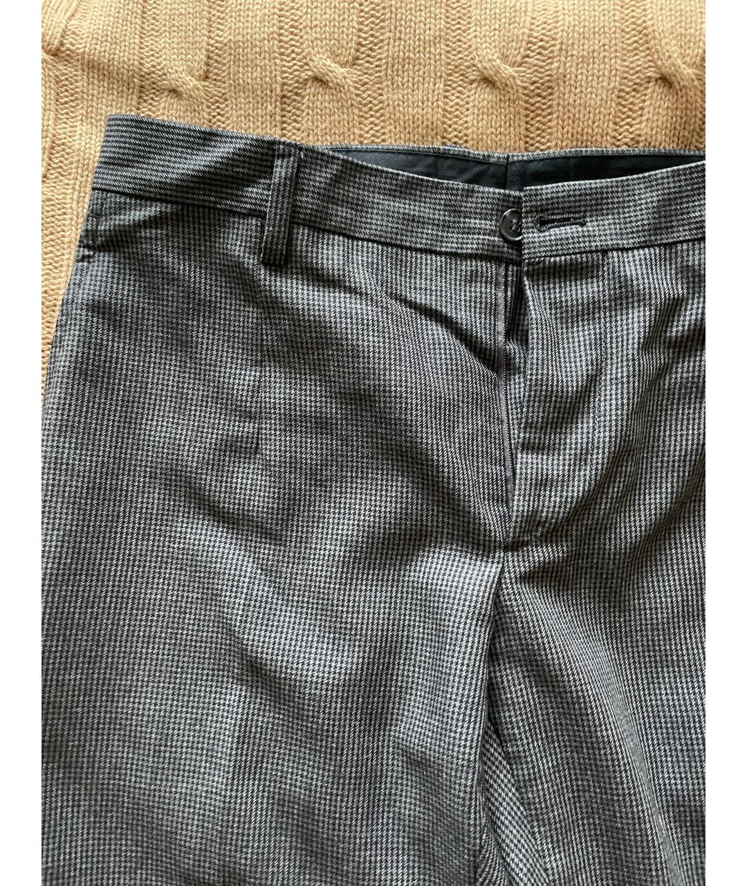 DOLCE&GABBANA Серые шерстяные классические брюки, фото 4