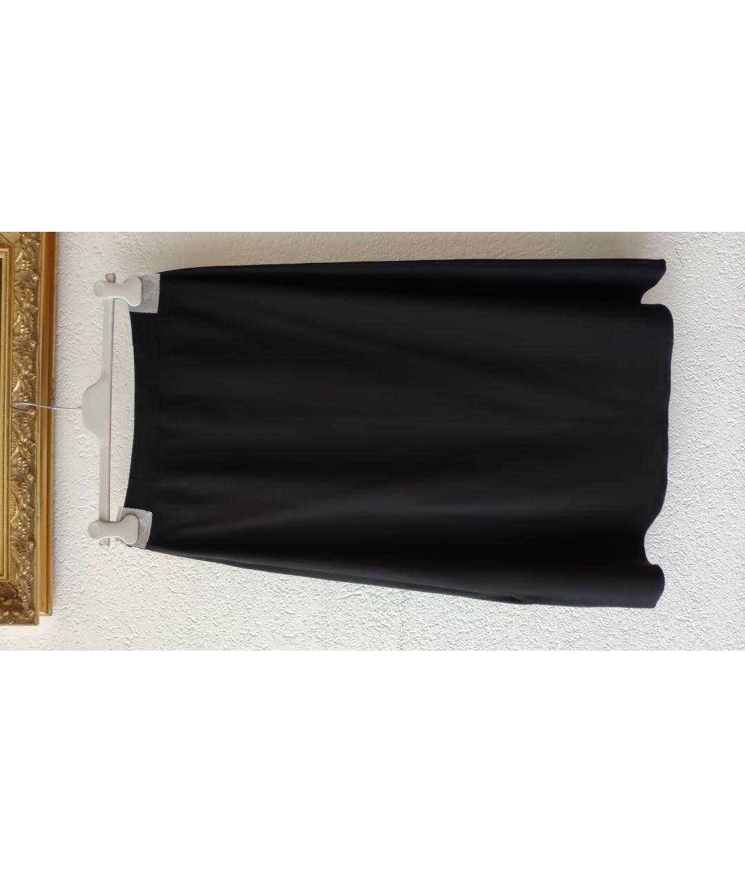 HERMES PRE-OWNED Черная шелковая юбка миди, фото 2