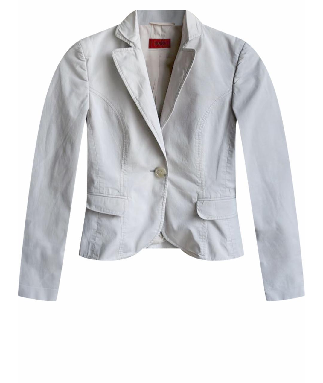 HUGO BOSS Белый хлопковый жакет/пиджак, фото 1