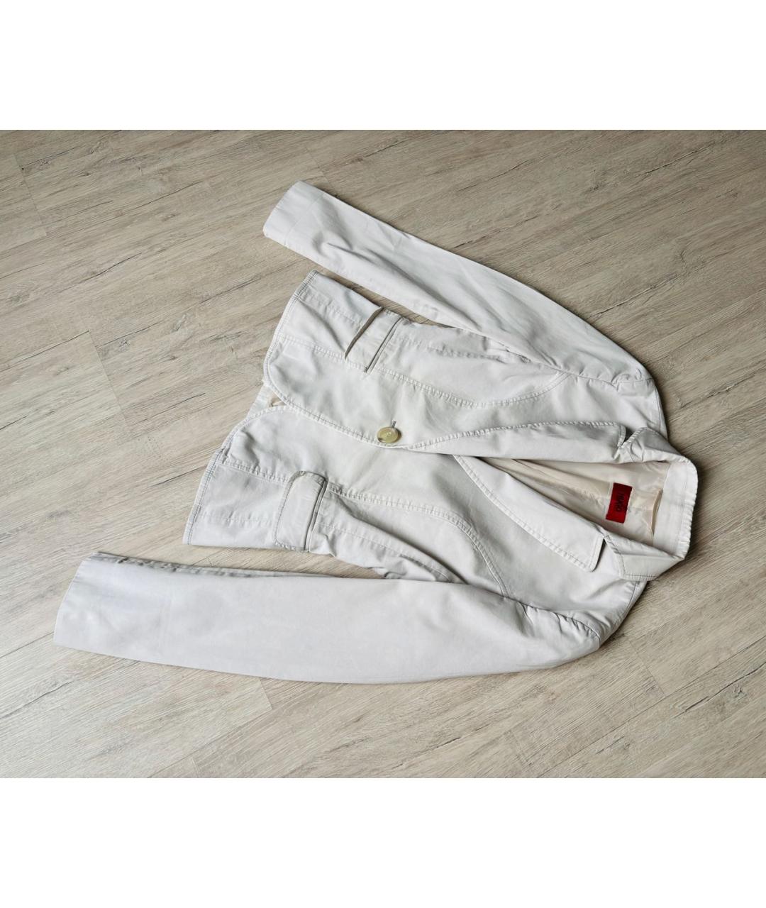 HUGO BOSS Белый хлопковый жакет/пиджак, фото 7