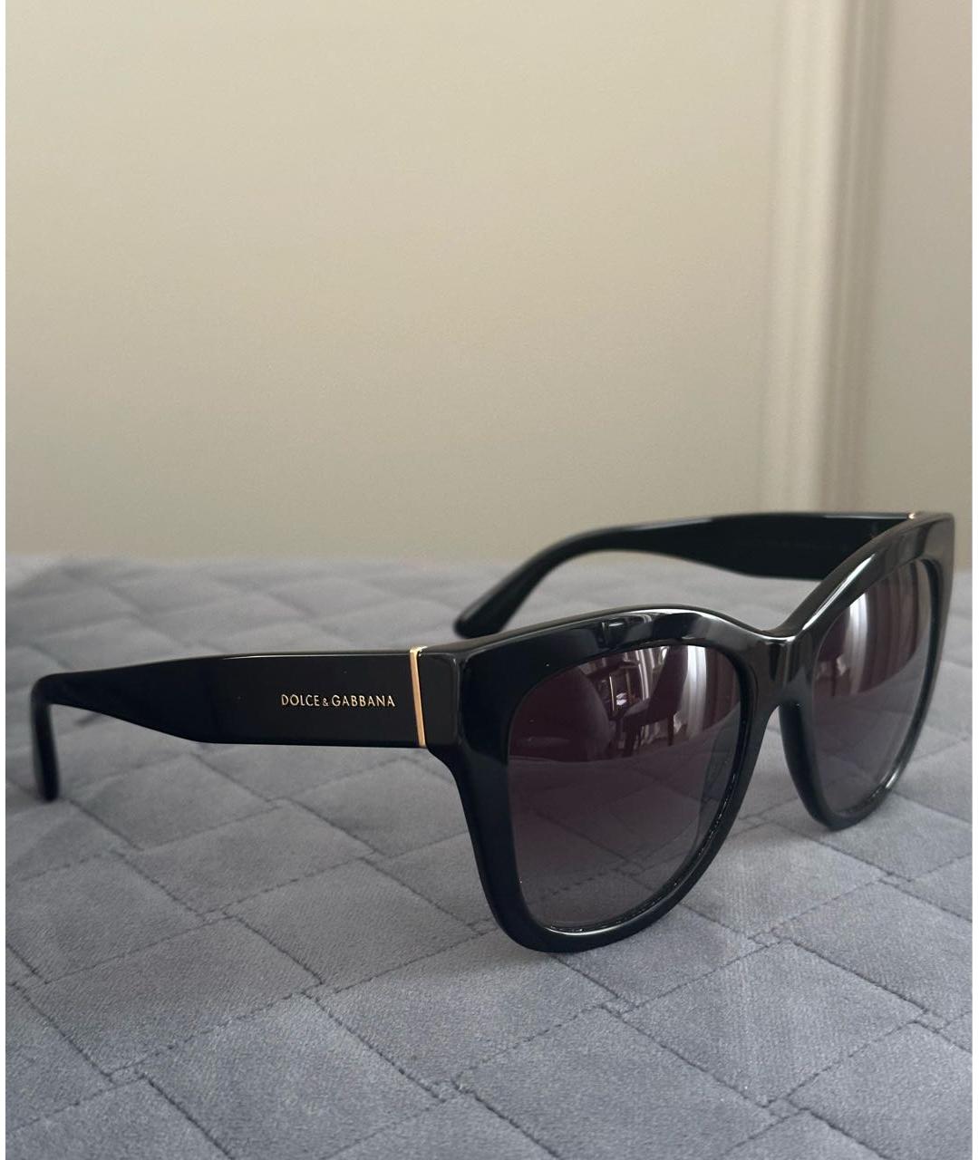 DOLCE&GABBANA Черные пластиковые солнцезащитные очки, фото 2