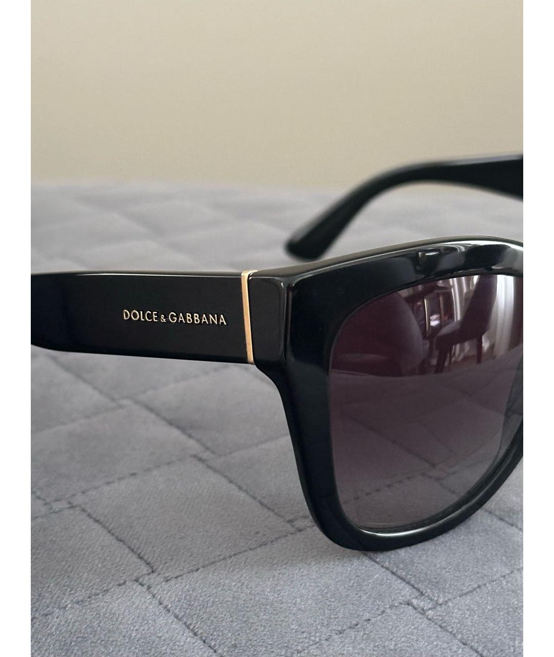 DOLCE&GABBANA Черные пластиковые солнцезащитные очки, фото 3