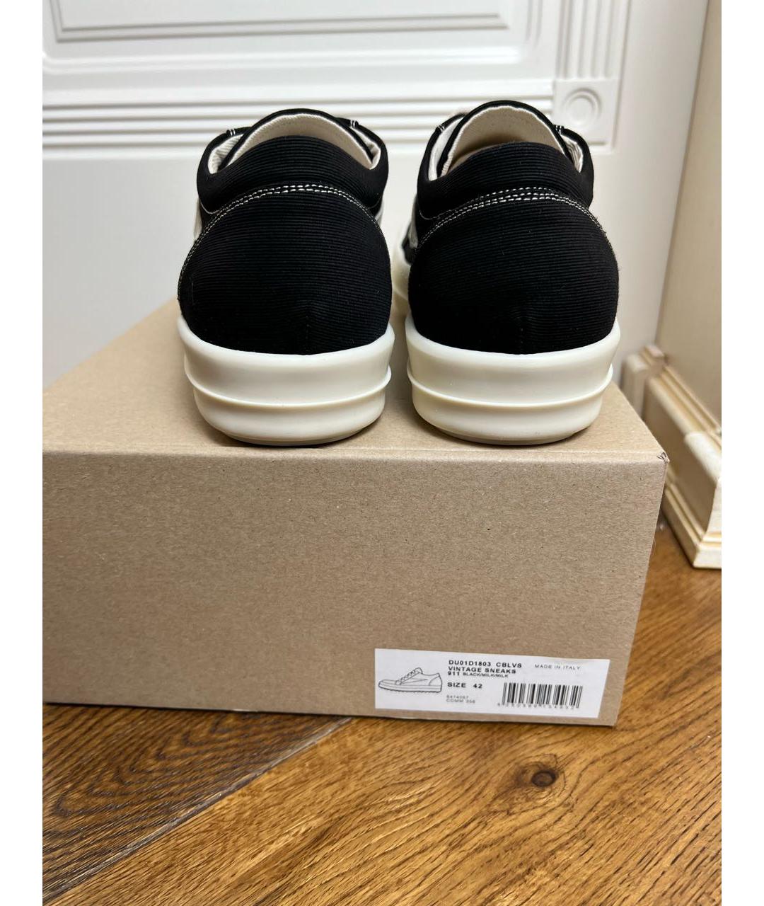 RICK OWENS DRKSHDW Черные низкие кроссовки / кеды, фото 3