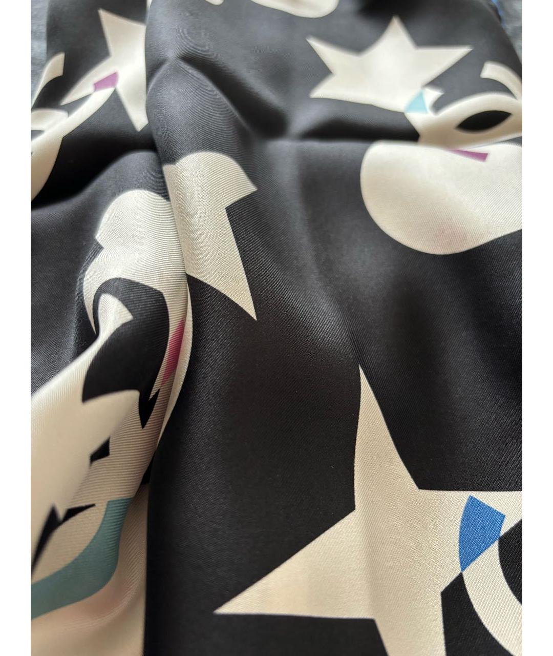 CHANEL PRE-OWNED Черный шелковый платок, фото 3