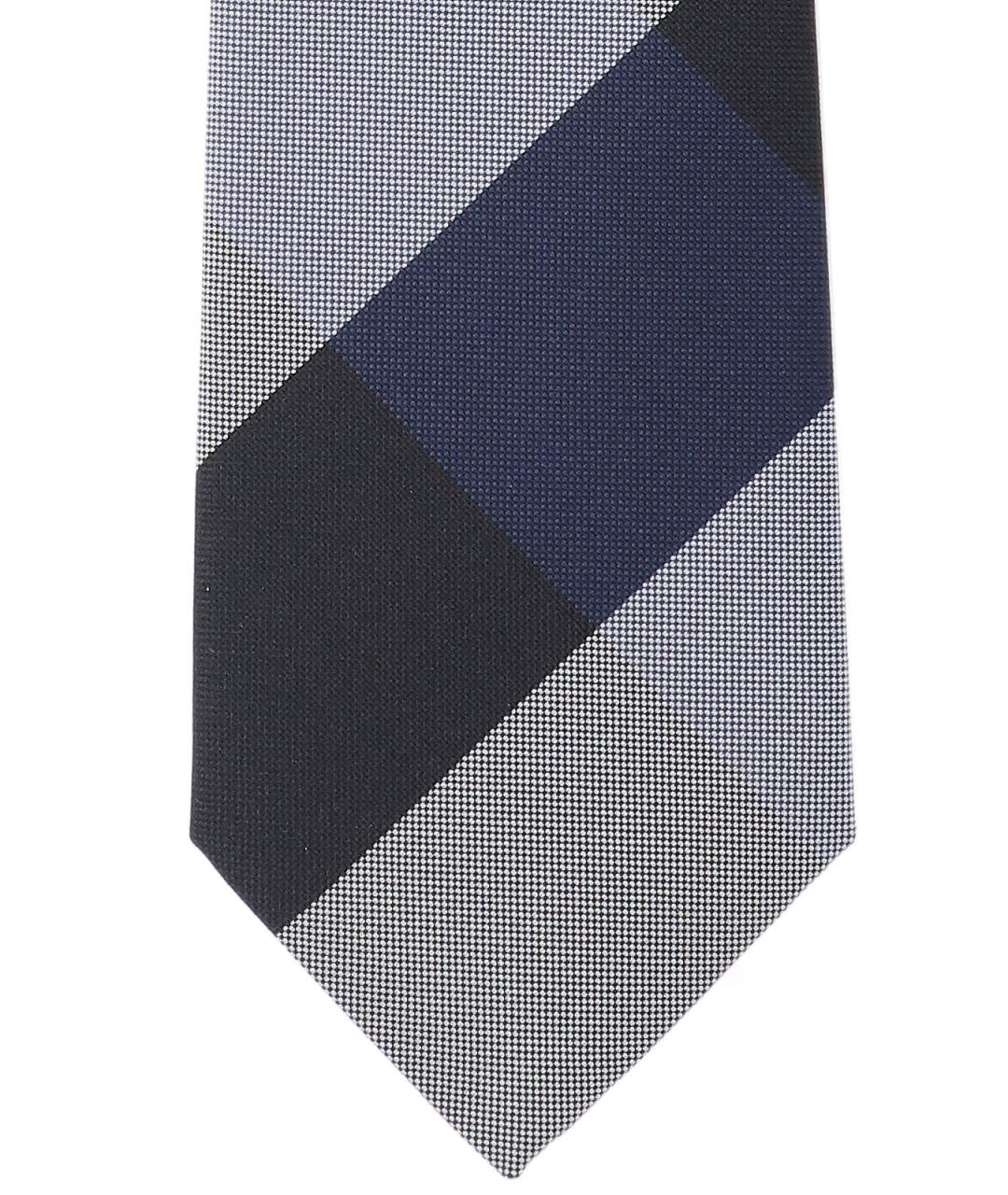 BURBERRY Синий шелковый галстук, фото 3