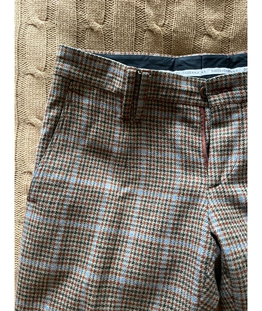 DOLCE&GABBANA Коричневые шерстяные классические брюки, фото 4