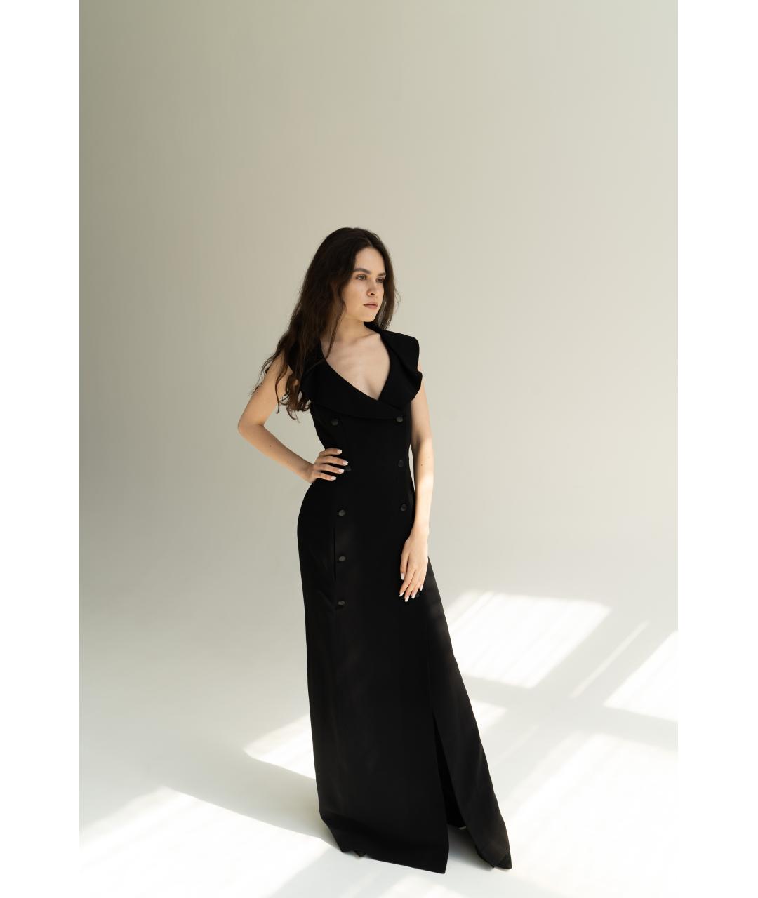 CHANEL PRE-OWNED Черное шерстяное вечернее платье, фото 2