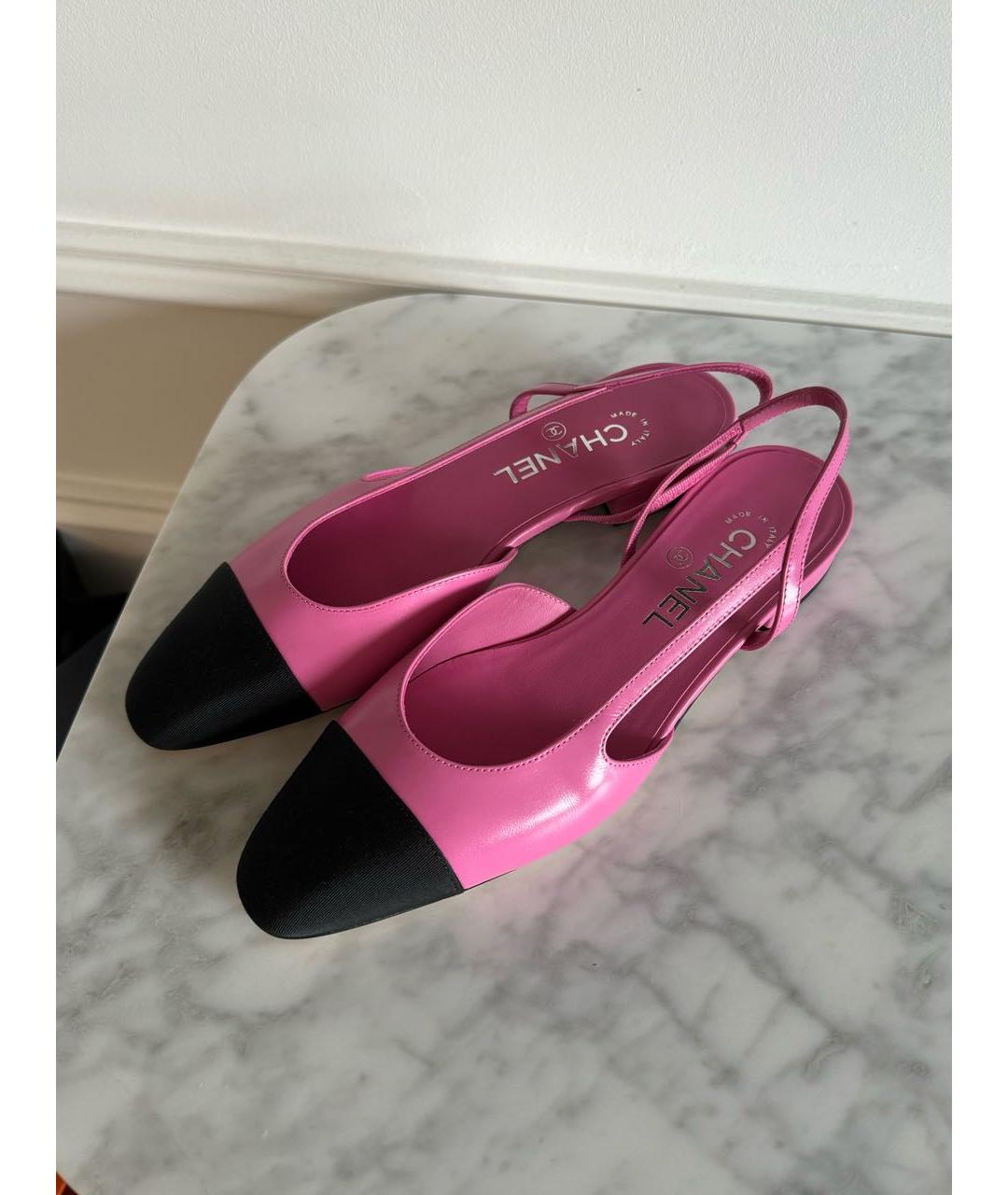 CHANEL PRE-OWNED Розовые кожаные туфли, фото 2