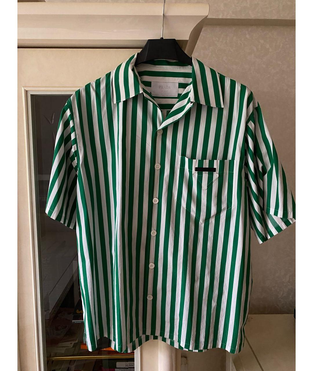 PRADA Зеленая хлопковая кэжуал рубашка, фото 5